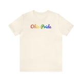 Ohio Pride T-Shirt: Flowing Cursive Design with LGBTQ+ Gradient