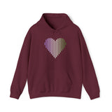Genderqueer Heart Lines Hoodie: Pride Gradient Sweater