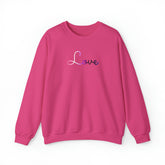 Genderfluid Love Script Sweatshirt: Subtly Elegant Pride Sweater