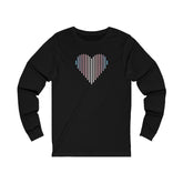 Transgender Heart Lines Long Sleeve T-Shirt: Pride Gradient Tee