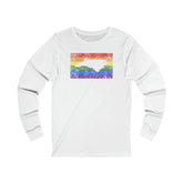 North Carolina Pride Flag Long Sleeve Tee: Rainbow LGBTQ+ State Silhouette Distressed Long Sleeve T-Shirt