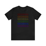 Georgia LGBTQ+ Pride Flag, Faded Black T-Shirt