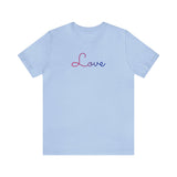 Bisexual Love Script Tee: Subtly Elegant Pride T-Shirt