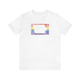 Iowa Pride Flag Tee: Rainbow LGBTQ+ State Silhouette Distressed Shirt