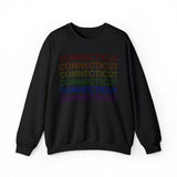 Connecticut LGBTQ+ Pride Flag, Faded Black Sweater