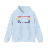 Washington Pride Flag Hoodie: Rainbow LGBTQ+ State Silhouette Distressed Hooded Sweatshirt