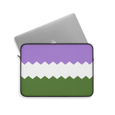 Genderqueer Pride Flag Laptop Sleeve: Wavey Print Protective Case