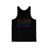 New Hampshire LGBTQ+ Pride Flag, Faded Black Tank-Top