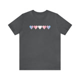 Transgender Flag Hearts T-Shirt: Pride LGBTQ+ Gradient Design