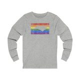 North Carolina Pride Flag Long Sleeve Tee: Rainbow LGBTQ+ State Silhouette Distressed Long Sleeve T-Shirt