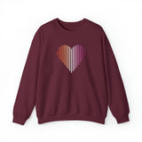 Lesbian Heart Lines Sweater: Pride Gradient Sweatshirt
