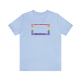 South Dakota Pride Flag Tee: Rainbow LGBTQ+ State Silhouette Distressed Shirt