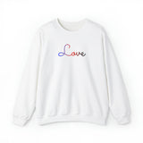 Polyamory Love Script Sweatshirt: Subtly Elegant Pride Sweater