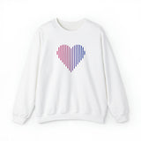 Bisexual Heart Lines Sweater: Pride Gradient Sweatshirt