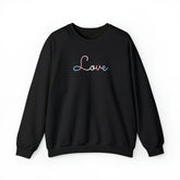Transgender Love Script Sweatshirt: Subtly Elegant Pride Sweater