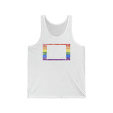 Colorado Pride Flag Tank: Rainbow LGBTQ+ State Silhouette Distressed Tank-Top