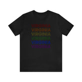 Virginia LGBTQ+ Pride Flag, Faded Black T-Shirt