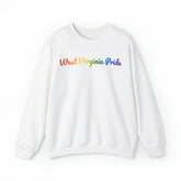 West Virginia Pride Sweatshirt: Flowing Cursive Design with LGBTQ+ Gradient