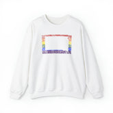 South Dakota Pride Flag Sweater: Rainbow LGBTQ+ State Silhouette Distressed Sweatshirt