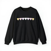 Pangender Flag Hearts Sweatshirt: Pride LGBTQ+ Gradient Design