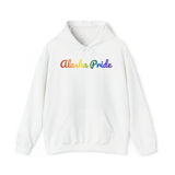 Alaska Pride Hoodie: Flowing Cursive Design with LGBTQ+ Gradient