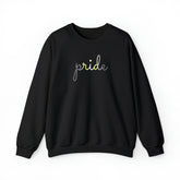 Demigender Pride Sweater: Flowing Cursive 'Pride' in Gradient Hues