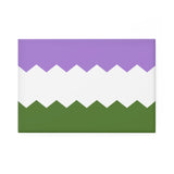 Genderqueer Pride Flag Magnet: Wavey Rectangle Button for Fridge
