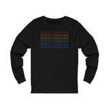 North Carolina LGBTQ+ Pride Flag, Faded Black Long Sleeve Tee