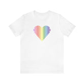 Gilbert Baker Pride Flag Heart Lines T-Shirt: Pride Gradient Tee