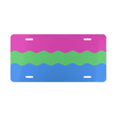 Polysexual Flag Ripple Vanity License Plate: Wavey Design for Cars