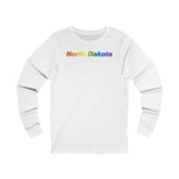 North Dakota Long Sleeve Tee: Pride Gradient Design
