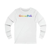 Arizona Pride Long Sleeve Tee: Flowing Cursive Design with LGBTQ+ Gradient