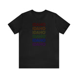 Idaho LGBTQ+ Pride Flag, Faded Black T-Shirt