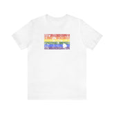 Hawaii Pride Flag Tee: Rainbow LGBTQ+ State Silhouette Distressed Shirt