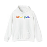 Illinois Pride Hoodie: Flowing Cursive Design with LGBTQ+ Gradient