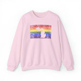 Michigan Pride Flag Sweater: Rainbow LGBTQ+ State Silhouette Distressed Sweatshirt