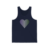 Genderqueer Heart Lines Tank-Top: Pride Gradient Tank