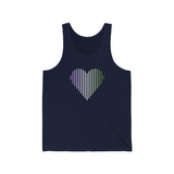 Genderqueer Heart Lines Tank-Top: Pride Gradient Tank