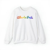 Alberta Pride Sweatshirt: Flowing Cursive Design with LGBTQ+ Gradient