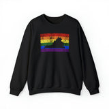 Virginia Pride Flag Sweater: Rainbow LGBTQ+ State Silhouette Distressed Sweatshirt