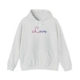 Bisexual Love Script Hoodie: Subtly Elegant Pride Sweatshirt