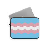 Transgender Pride Flag Laptop Sleeve: Ripple Print Protective Case