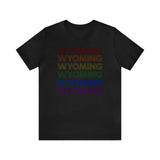 Wyoming LGBTQ+ Pride Flag, Faded Black T-Shirt