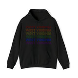 West Virginia LGBTQ+ Pride Flag, Faded Black Hoodie