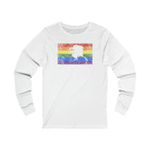 Alaska Pride Flag Long Sleeve Tee: Rainbow LGBTQ+ State Silhouette Distressed Long Sleeve T-Shirt
