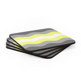 Demigender Flag Coaster Set: 4 Corkwood Ripple Drink Coasters