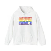 Hawaii Pride Flag Hoodie: Rainbow LGBTQ+ State Silhouette Distressed Hooded Sweatshirt