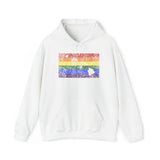 Hawaii Pride Flag Hoodie: Rainbow LGBTQ+ State Silhouette Distressed Hooded Sweatshirt