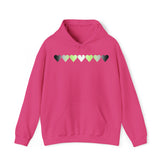 Agender Flag Hearts Hoodie: Pride LGBTQ+ Gradient Design