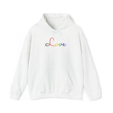 Philly Pride Love Script Hoodie: Subtly Elegant Pride Sweatshirt